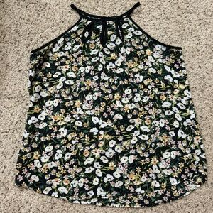PaperMoon Floral Halter Neck With Cutouts Top Size Small
